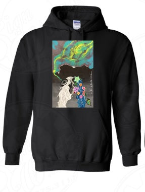 Black Hoodie with In My Head art